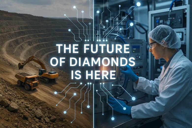 Confronto tra l'estrazione tradizionale di diamanti e il moderno laboratorio di produzione di diamanti CVD alimentato dall'intelligenza artificiale