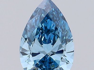 梨形 0.98 克拉鲜彩蓝 VVS2 级实验室培育钻石