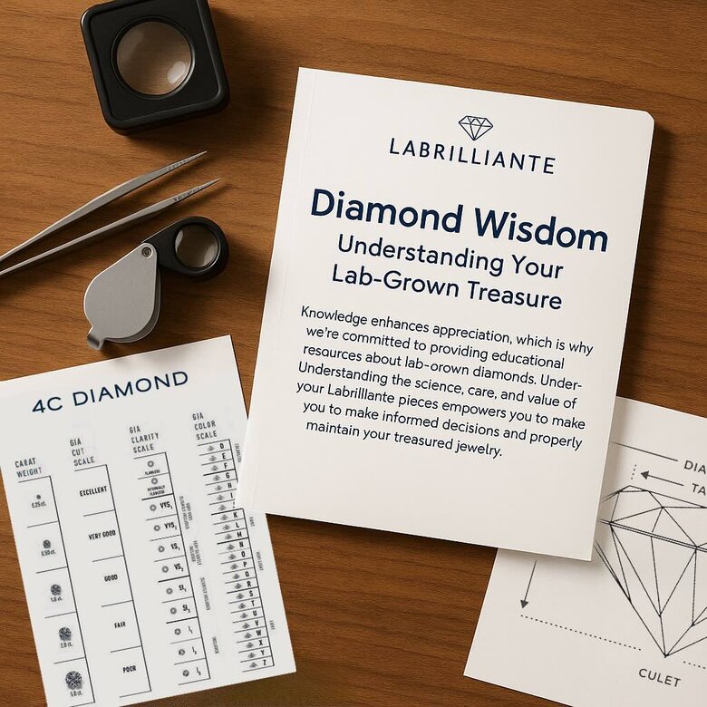 Educational setting with diamond visualization tools and Labrilliante educational materials