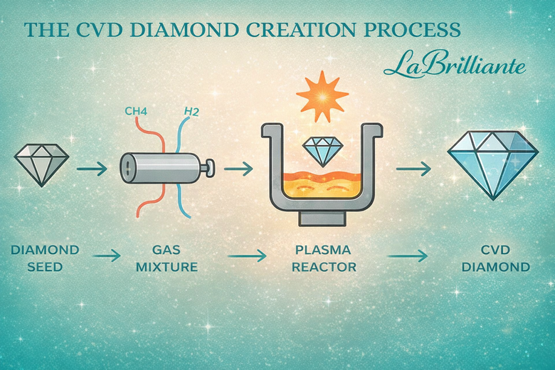 Custom Diamond Earring Design Process Journey - Interactive flow showing transformation from initial concept through 3D rendering to finished luxury piece