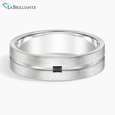 Ezra 5.5 毫米黑色实验室钻石 18K 白金结婚戒指