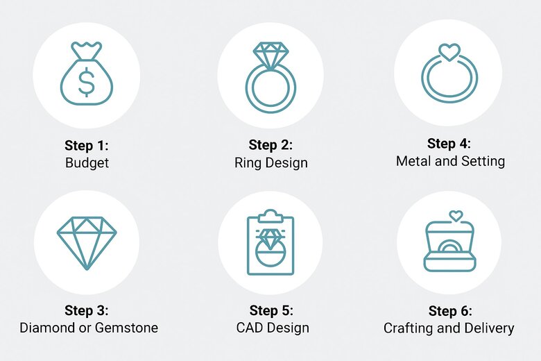 Custom Diamond Engagement Ring Process