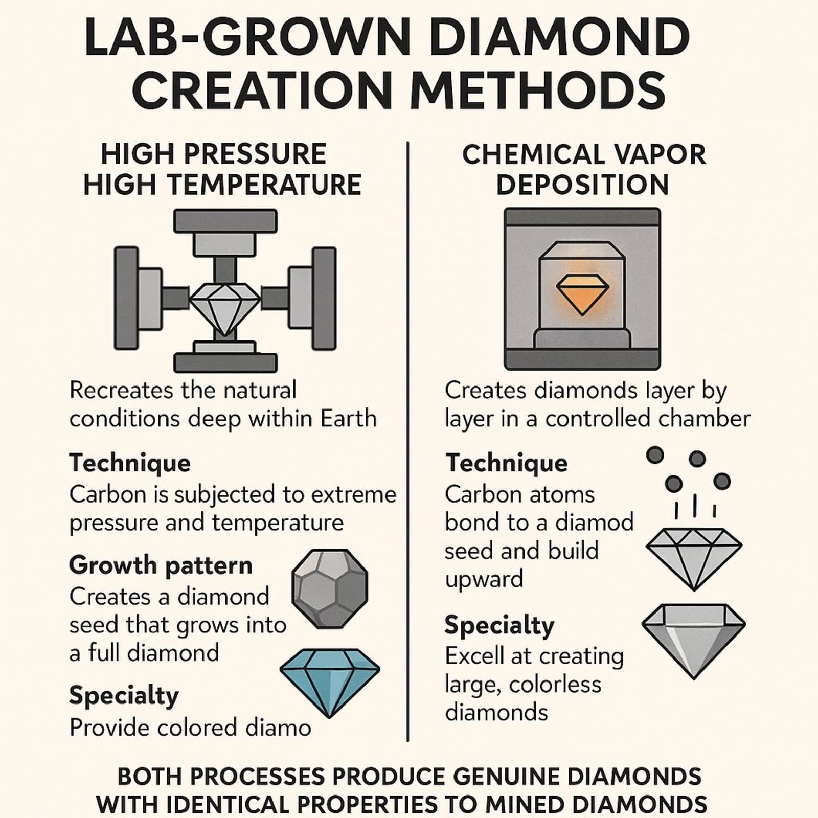 comparison of diamond creation methods