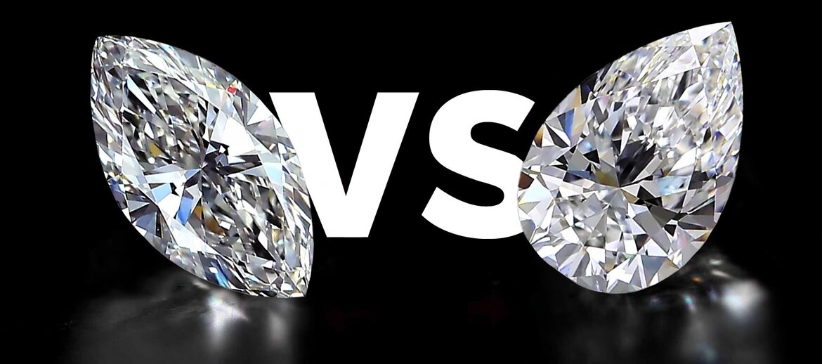 ペア・カットとマーキース・カットのラボグロウン・ダイヤモンド