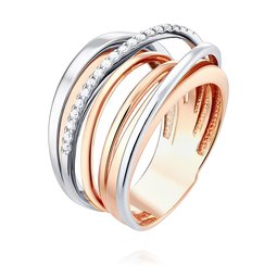 Combined ring with lab-grown diamonds set