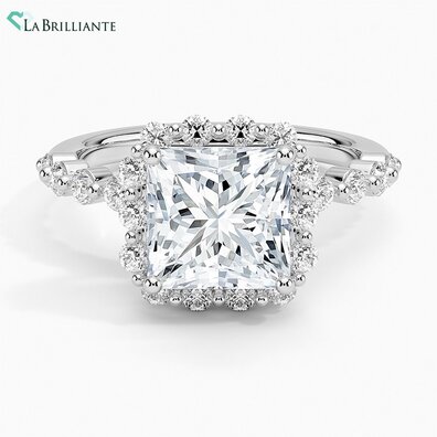 Marseille Halo Lab Diamond Engagement Ring in 14K White Gold