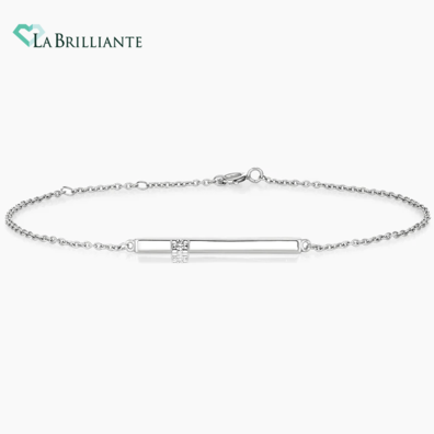 Lab Diamond Bar Bracelet in Silver