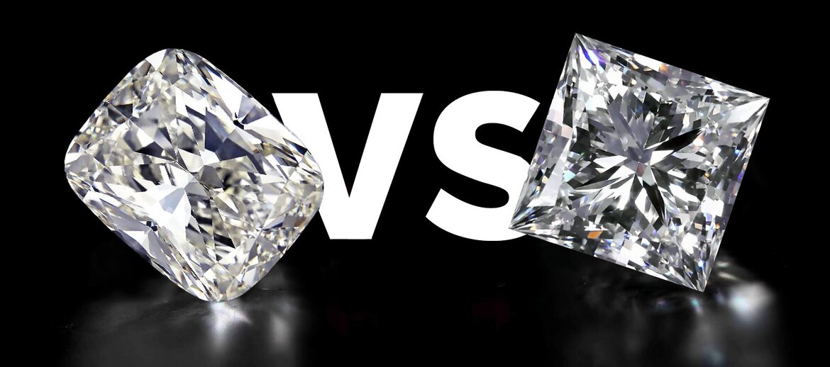 プリンセスカットとクッションカットダイヤモンド