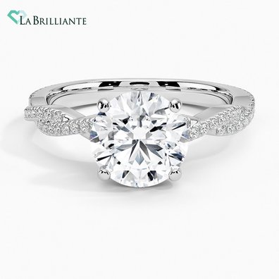 Petite Lux 18K 白金缠绕藤蔓实验室钻石订婚戒指