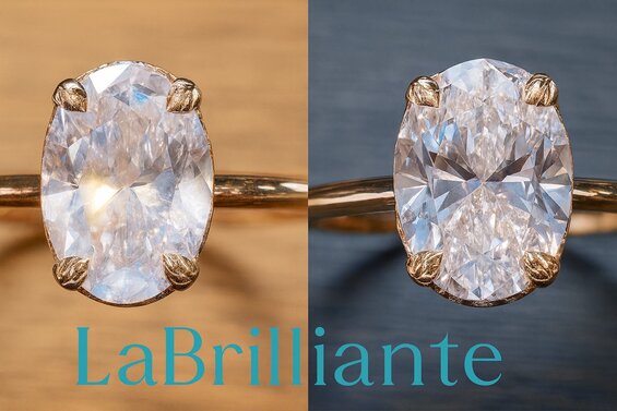 Image: Lab-Grown Diamond Before and After Cleaning