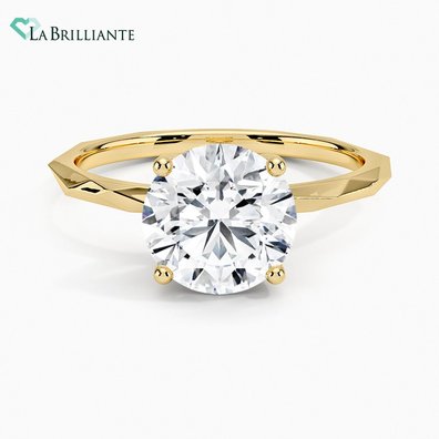 Piedra Solitaire Lab Diamond Engagement Ring in 18K Yellow Gold