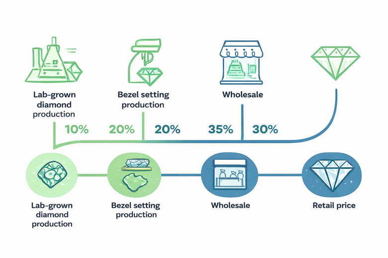 Celebrity Bezel Ring Inspiration Gallery - Visual showcase of Meghan Markle, Jennifer Aniston, and Hailey Bieber
