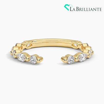 Versailles Lab Pırlanta Açık Yüzük (1/2 ct. tw.) 18 Ayar Sarı Altın