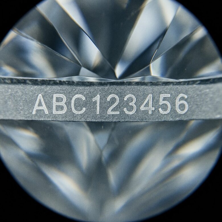 Microscope view of laser inscription