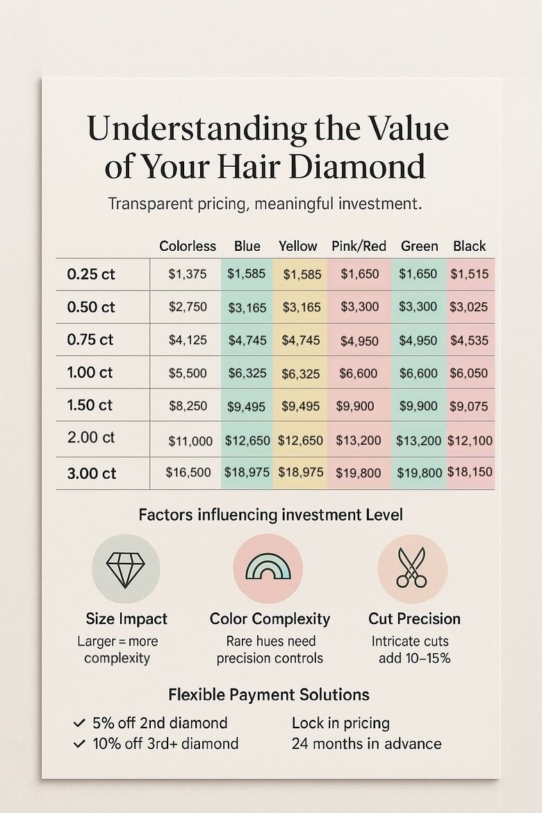 Guida all'investimento in diamanti per capelli