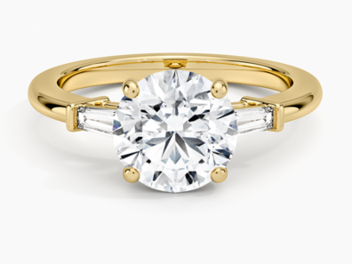 Symphony Tapered Baguette Three Stone Diamond Ring (1_5 ct. tw.) in 18K Yellow Gold