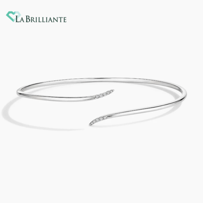 Silver Cuff Lab Diamond Bracelet
