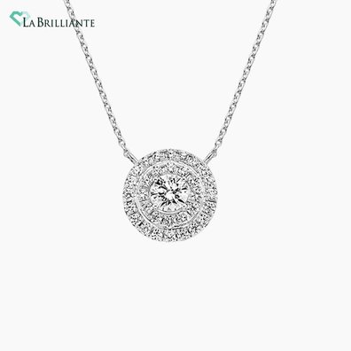 Oriana Lab Diamond Halo Pendant (1 ct. tw.) in 18K White Gold