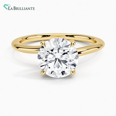 Monsella Solitaire Lab Diamond Engagement Ring in 18K Yellow Gold